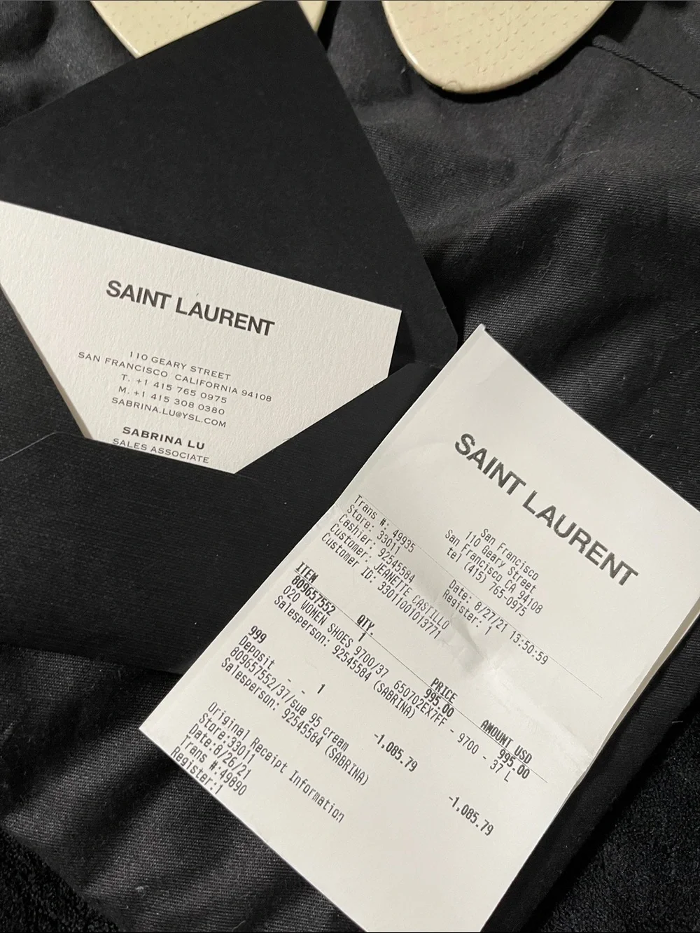 Saint Laurent Cream Leather Chain-Detail Strappy Heels - Picture 5 of 10